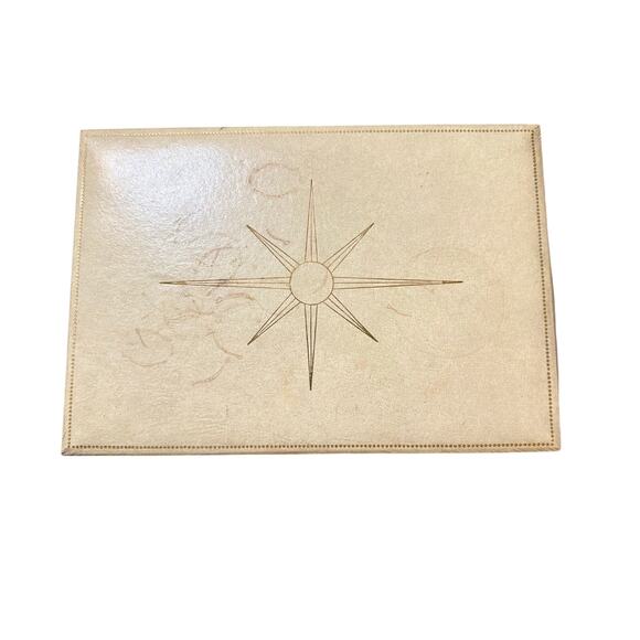 Vintage Mid-Century Starburst Jewelry Chest with Key - Picture 2 of 10